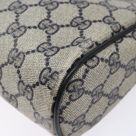 GUCCI GG Supreme Sherry Line Clutch Bag PVC Navy Gold 75 01 012 Auth gh543
